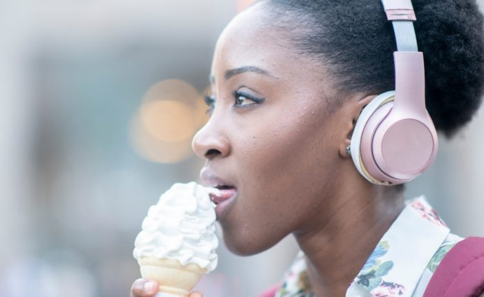 Woman Enjoy An Ice Cream