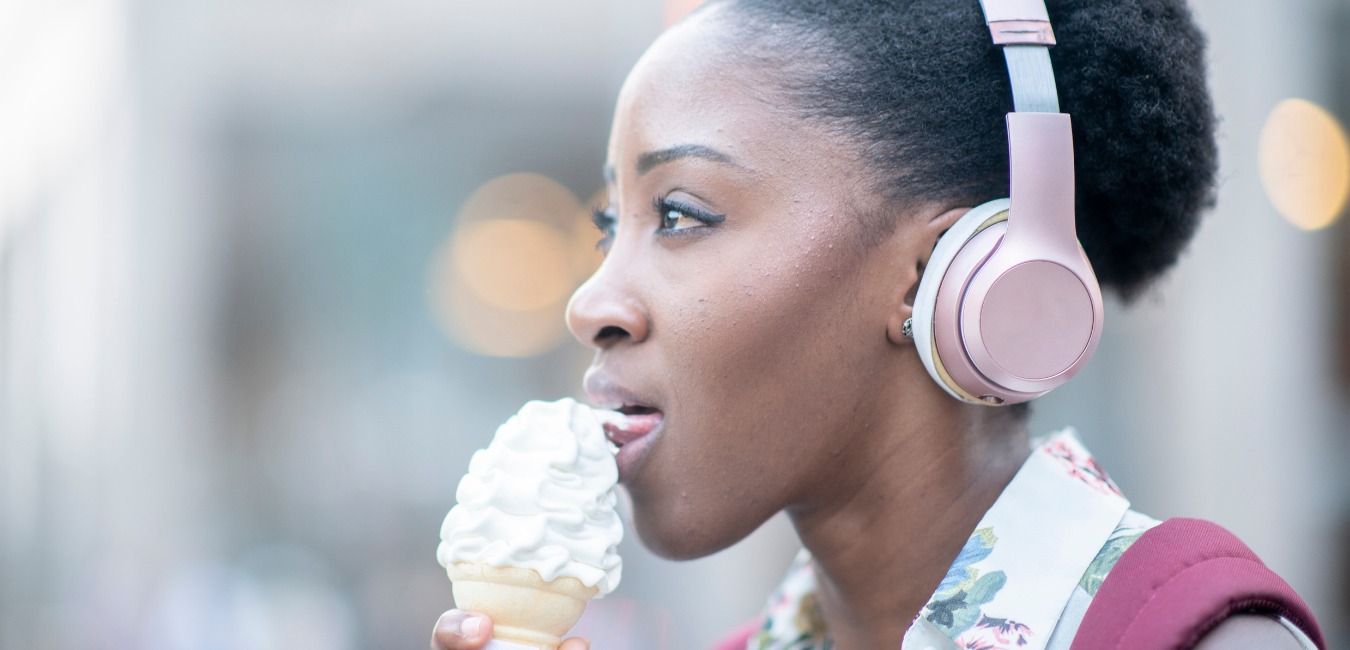 Woman Enjoy An Ice Cream