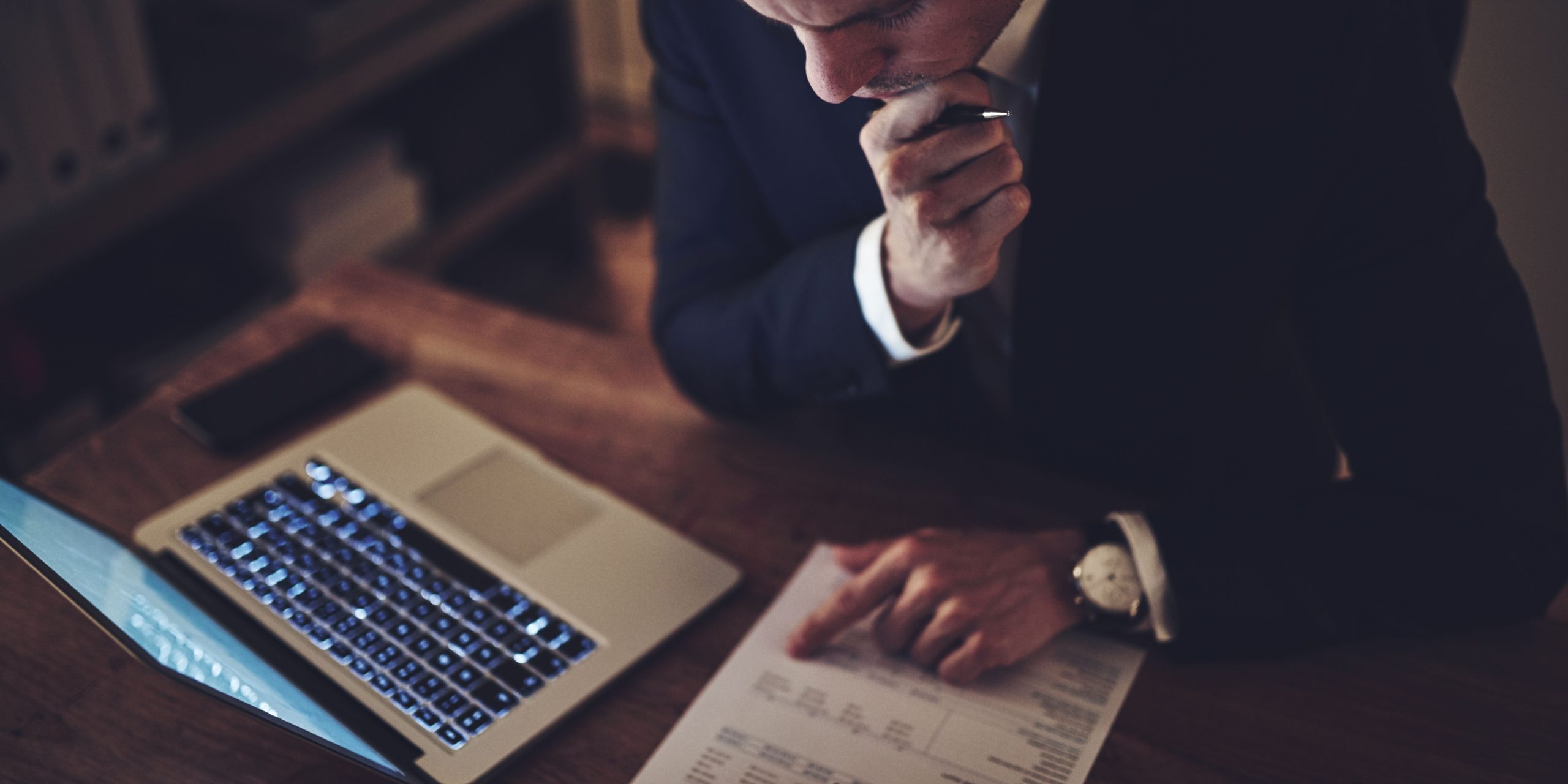 Accountant Reviewing Financial Numbers