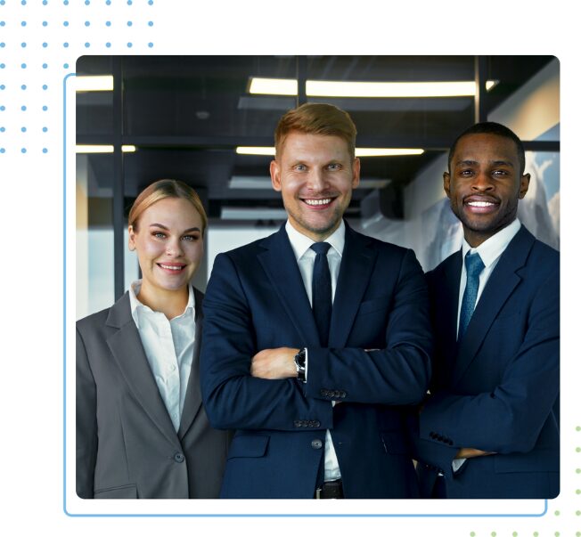 Accolade accountants standing outside of conference room